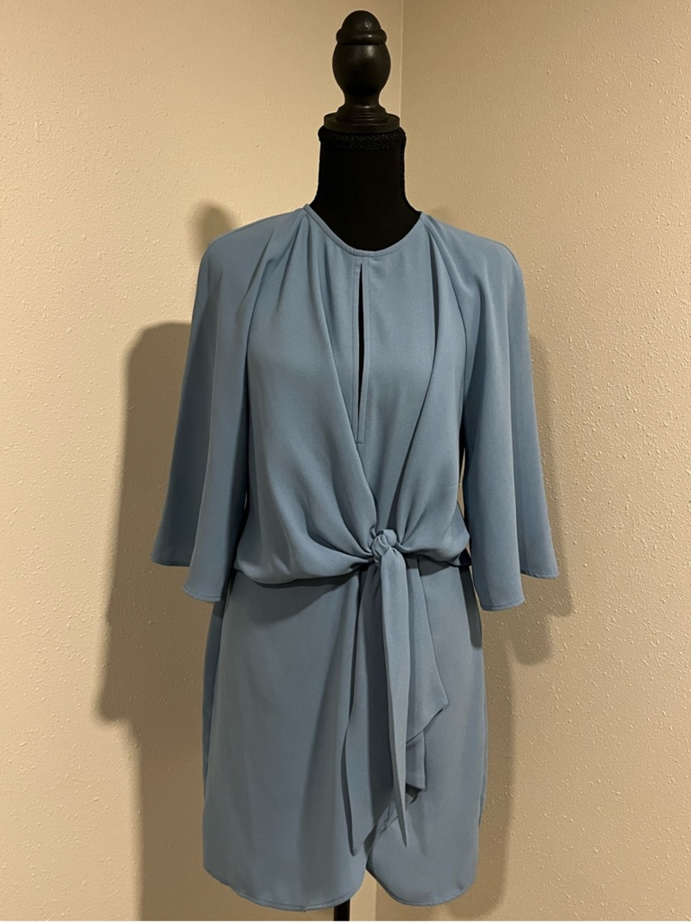 Topshop Light Blue Tie-Waist Shift Dress